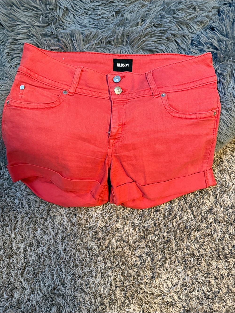 Hudson Jeans Coral Roll-Up Denim Shorts